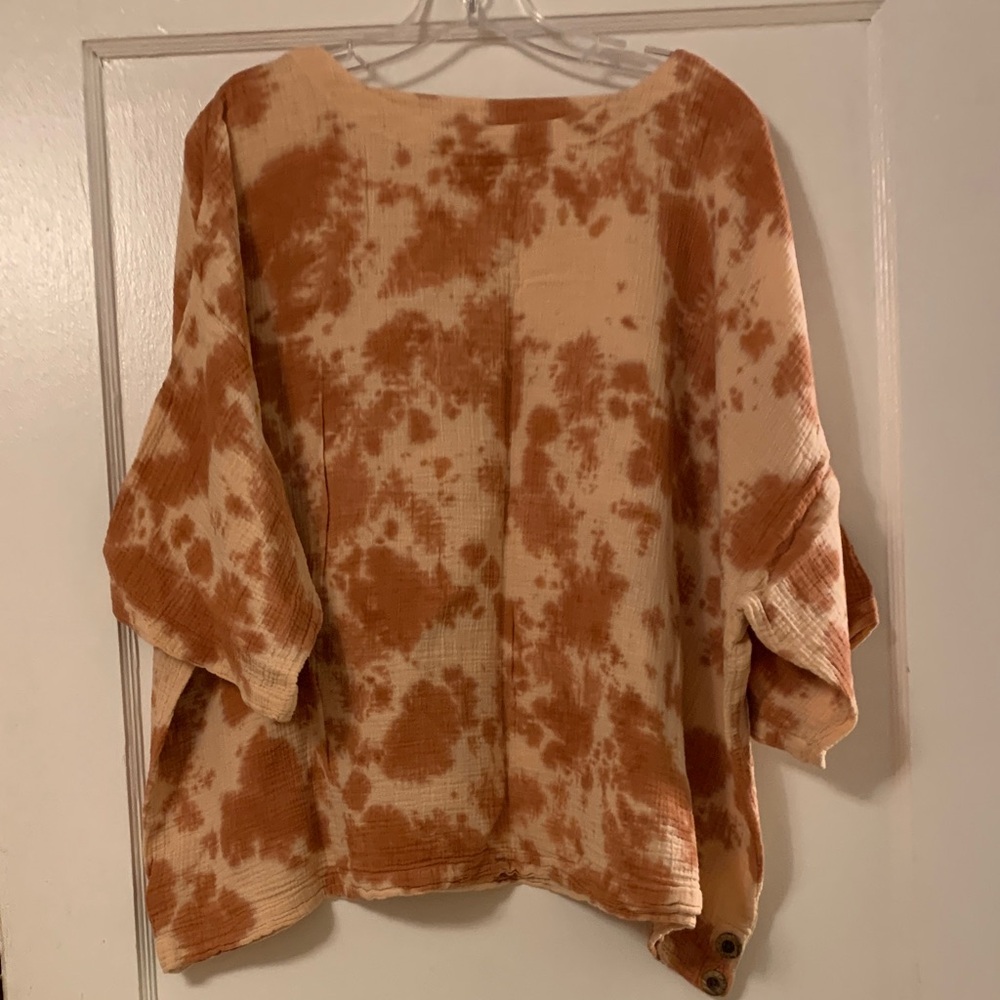 J Jill Chic Tie-Dye Orange Top